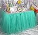 Produktbild XUAN Tabelle Rock handgefertigt Geburtstag Party Dessert flauschigen Garn Hochzeit Empfang Kindertisch rund um die Tischdecke , mint green
