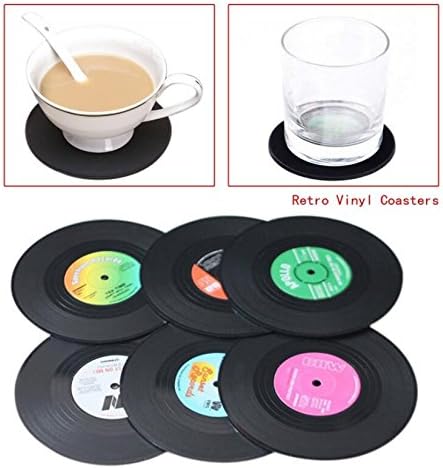 HITC CD Shape Antislip Coffee Drink Cup Mat Glass Coasters Pad Tableware Decorative Accessories 6Pcs/set