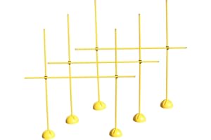 Boje Sport Set de 3 Haies d'entraînement 3X XS 160yc (9 Jalons, 6 socles lestables, 6 rotules orientables, Couleur: Jaune
