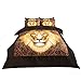 Produktbild GZXCPC 3D Animal Digital Print Bettwäsche Set 4 Stück (1 Decke, 1 flache Bleche, 2 Kissen-Koffer) Löwe , 220*240cm