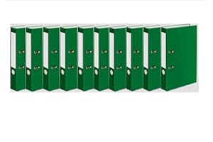 GEGIZUN Very Strong Premium Quality Linen Lever Arch Files A4 Heavy Duty by Nobel (Green, 10 Files)