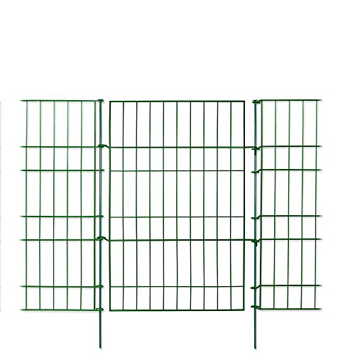 Tor für Massiv Zaun „Balkhausen, Müngsten, Glüder & Rüden“ 70 x 80 cm, grün – Teichzaun, Tiergehege, Gartenzaun, Steckzaun, Rabattenzaun, Zaunmatten, Hundezaun, Katzenzaun, Rankhilfe - 3