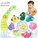Produktbild ACTRINIC 10pcs Baby Badespielzeug,Eine magnetische Sound-Angelrute,8 süße Tiere & EIN Fischernetz,Super Spaß im Badezimmer Poolbadzeit, Badewanne Spielzeug für 1 2 3-Jahre Mädchen Jungen Kleinkinder