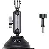 DJI Osmo Action Vantuz Montajı | Arabalar, motosikletler ve d&uuml;z yollar i&ccedil;in 360 derece d&ouml;nme ve emiş g&uuml;c&uuml;ne sahip &ccedil;ift bilyal