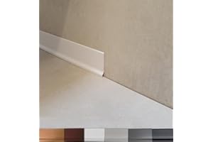 MadeInNature, Plinthe souple en PVC grande qualité, Blanc, Gris clair, Gris foncé, Noir, hauteur 70 mm, Longueur au choix (8 ml, Blanc)