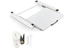 Ansobea Marco intermedio para secadora y lavadora, kit de montaje intermedio con extraíble como estante para lavadoras y secadoras, apto para dispositivos de 60 x 60 cm