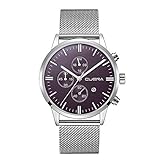 Lucky mall Armbanduhr für Herren Damen Marmor-Zifferblatt Uhr mit Milanaise-Armband