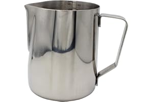 Abcsea 1 Pezzo Bricco per Latte in Acciaio Inox, Brocca di Latte, Brocca in Acciaio Inox, Montalatte Latte, Schiuma di Latte, caffè Latte Art Penna caffè, Argento 600ml/20oz