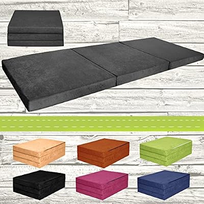 Fortisline Matelas d'appoint pliant lit d'appoint lit d'invité futon pouf 195x80x9 cm couleur gris