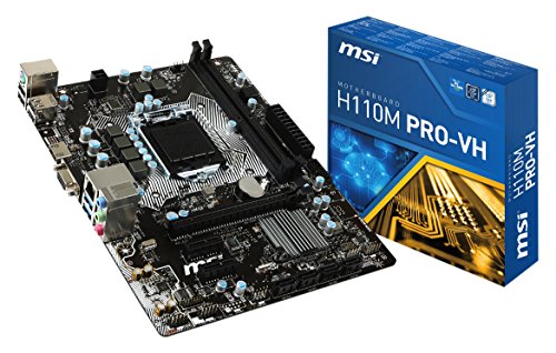 MSI H110M Pro-VH - Placa Base (zócalo LGA 1151, DDR4-2133, 4 x SATA 6 GB/s, 2 x PCI-E x1, USB 3.1 y 2.0) width=