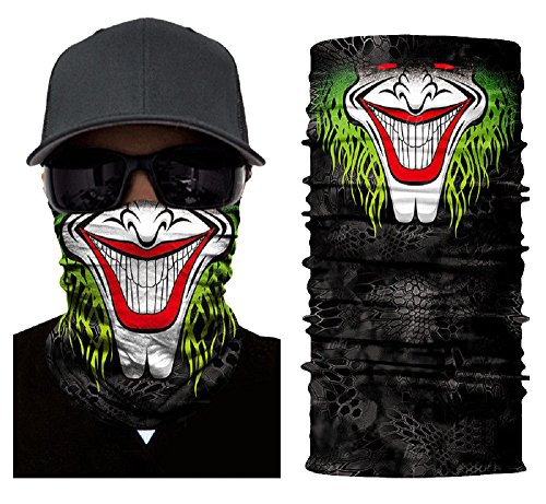 Pañuelo multifunción calavera, máscara, payaso, pañuelo para el cuello, Halloween, disfraz, motocicleta, esquí, caza, bicicleta, #10