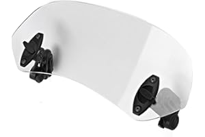 SUUONEE Motorcycle Windshield, Universal Transparent ABS Motorcycle Adjustable Clip On Windscreen Wind Deflector Windshield Accessories