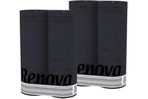 ASKON Schwarzes Toilettenpapier - 3-lagig - Renova Black Label - Toilettenpapier Schwarz - Luxuriöses, weiches und originelles 3-lagiges Toilettenpapier in Schwarz (2er Pack (12 Rollen))
