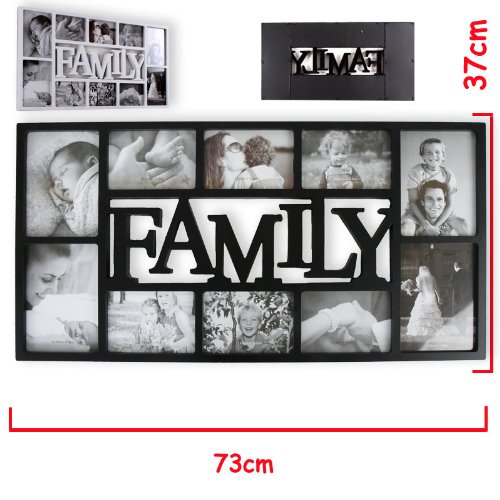 WOP-ART Bilderrahmen Family für 10 Fotos in schwarz oder weiß (Family schwarz) - 3
