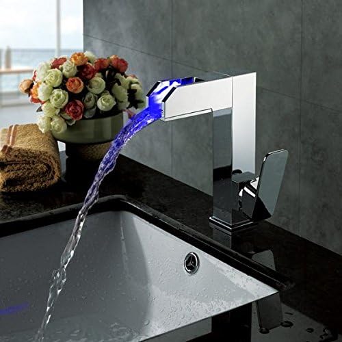 AllureFeng LED glowing hot and cold faucet water power generation * copper thickened basin wash basin faucet