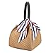 Produktbild Frauen Stroh Handtasche, JOSEKO Damen Stroh Sommer Strandtaschen handgewebte Cabrio Tote Crossbody Umhängetasche für Damen