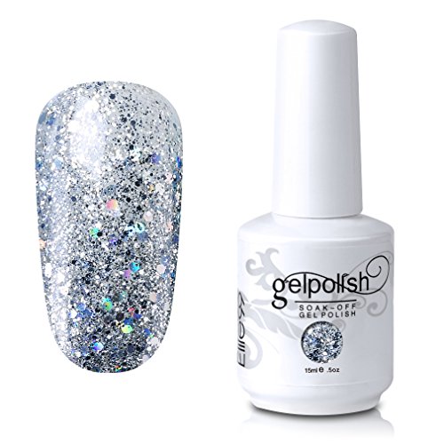 Elite99 UV LED Gel Nail Polish Nail Art Soak Off Varnish Manicure 15ml 329 Glitter Clear