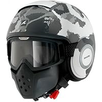 Shark casco Moto Raw Kurtz mate WSA, Negro/Blanco, talla S