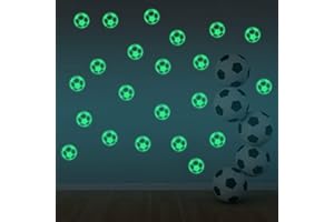 CULER 12pcs 3d Football Glow in Dark Luminous Fluorescent Vinyl Wall Stickers Home Decor Decals on Stock