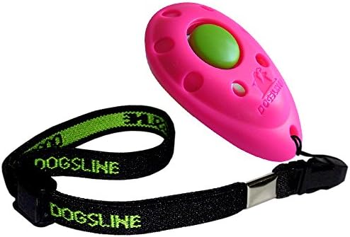 DOGSLINE Profi Clicker with Elastic Hand Strap , Clicker Training for dog cat horse , Pink , UKDL08PA