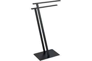 WENKO Lirio Towel Stand Matt Black, Metal, 20 x 76.5 x 40 cm