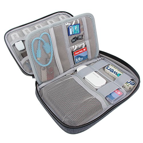 Damero Tasche für USB-Sticks und Speicherkarten, Aufbewahrungstasche Organiser Tasche für Zubehöre, Schwarz - 5