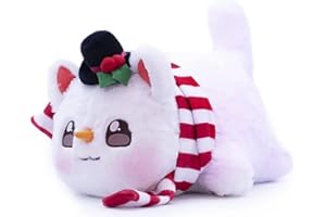 AOOPOO Aphmau Plushies Meemeows Angel and Demon Cat Plushie - Food Mee Meow Cute Anime Cartoon Stuffed Animal Figure Toy Plush Pillow Gift for Fans Kids (Snowman cat)