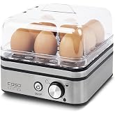 CASO E9 - Design Egg Cooker f&uuml;r 8 Eier mit electronischer Regelung, kein Trockenkochen, Stainless &Ccedil;elikdesign, inkl. Me