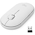 Logitech Pebble Wireless Mouse with Bluetooth or 2.4 GHz Receiver, Silent, Slim Computer Mouse with Quiet Clicks, for Laptop/Notebook/iPad/PC/Mac/Chromebook - Off White