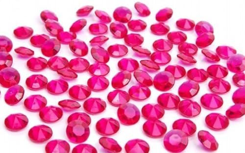 100 Diamond Confetti Wedding Table Scatter Acrylic Crystals Diamond Decoration (Hot Pink, 10mm - 4 Carat)