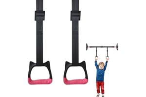 IWILCS Gymnastikringe, Klimmzugringe mit Riemen, Fitness-Kinder-Trapez-Stange, Klimmzug-Gymnastikringe, Trainings-Krafttrainingsgerät, Turnringe für Kinder (sichere Belastung 150 kg)