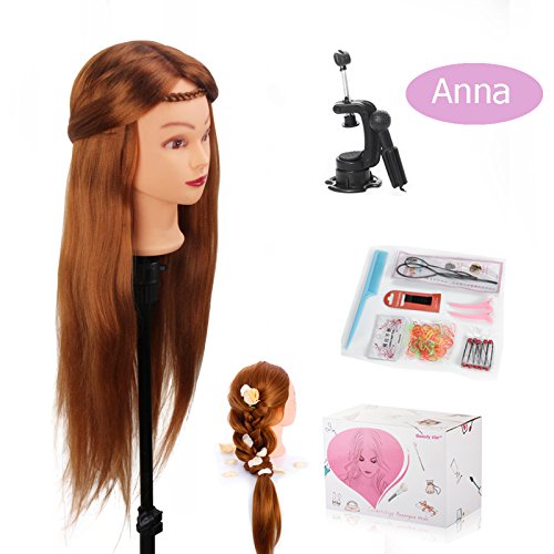Beautystar 75CM Yaki Synthetic Hair Hairdressing Cosmetology Mannequin Manikin Training Training Head With Clamp Stand and Gifts