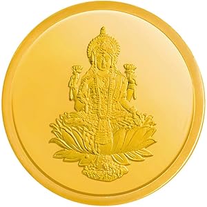 Kalyan Jewellers 24K (999) Purity Goddess Lakshmi Gold Coin 1 Gms