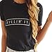 Produktbild feiXIANG Mode Frauen Dame Mini Sommer Um Den Hals Brief Kurze ärmel Baumwoll Bluse Tops t - Shirt (L, Schwarz)