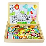 Dinosaurios Animales Pizarra Magnética Infantil Juguete de Madera Portátil 175 p