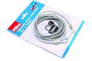 Hilka 70103300 3m x 4 mm Cable de seguridad con candado – Plateado