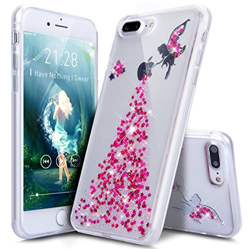 Ikasus     Carcasa de silicona para iPhone 7 Plus de 5 5  pulgadas  dise  o con estrellas brillantes   ngel ni  a  modelo ultra fino  transparente  flexible  ultra delgado  iPhone 8 Plus Case iPhone 7 Plus Case