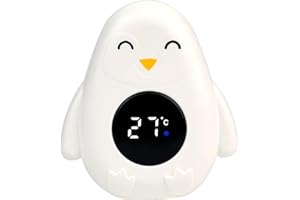 Jasfyee Thermometre Bain Bébés,Thermomètre De Bain Digital Pour Bébé Température Au Degré Près,Écran Tactile Grand Écran Haute Définition,Convient au thermomètre à eau du bain de bébé (Blanc)