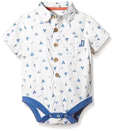 Kite Baby-Boys Camping Body Button Front Short Sleeve Shirt, Multicoloured (Ecru/Navy), 18-24 Months