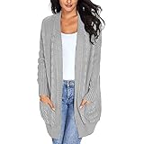 cardigan xxl Im angesagten Offen Style: Diese Strickmantel ist ein unkomplizierter Begleiter für viele Gelegenheiten wie Einkaufen, im Freien, Büro, Alltag, Strand, Urlaub usw.