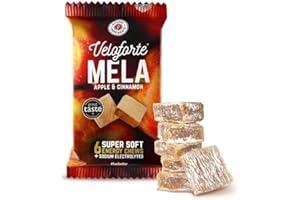Veloforte Mela Natural Energy Chews, Apple & Cinnamon Flavour 5 Pack, 44g Fast Release Dual Source Carbs with Electrolytes, Vegan & Gluten Free for Cycling, Running, Marathons & Triathlons