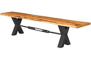 MASSIVMOEBEL24.DE Bank 180x38cm #131 Iron Label X-Bein schwarz Metall modern