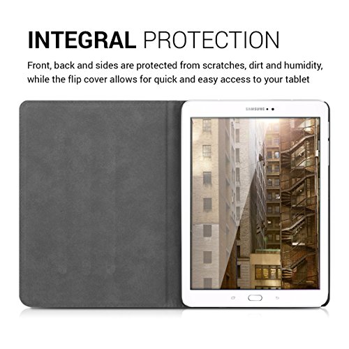 3in1 Set: kwmobile Hülle für Samsung Galaxy Tab S2 9.7 T810N/T813N/T815N/T819N – Tabletcover Slim Case Tablet Schutzhülle – Smart Cover Tabletcase Hellgrau + Folie, kristallklar + Stylus, Schwarz - 3