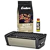 Enders Aurora Starterset Taupe Raucharmer Tisch Grill Im Set Mit Holzkohle Und Anzndpaste Mobiler Holzkohle Grill Rauchfrei Fr Balkon Picknick Camping Deutsche Marke