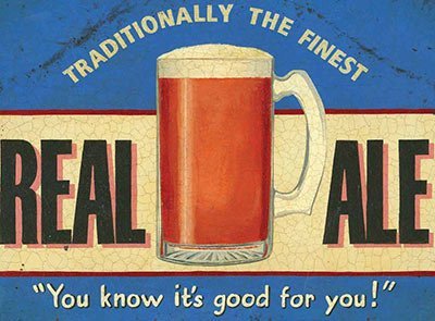 Preisvergleich Produktbild Martin Wiscombe Real Ale Metal Sign by Fleur Interiors