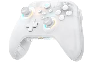 Machenike G3V2 Controller per PC/Switch/iOS/Android - Joystick ad effetto Hall, Illuminazione RGB, Pulsanti rimappabili, Batteria da 1000mAh - Latenza ultra-bassa & Polling di 1000Hz Respuesta, Bianco