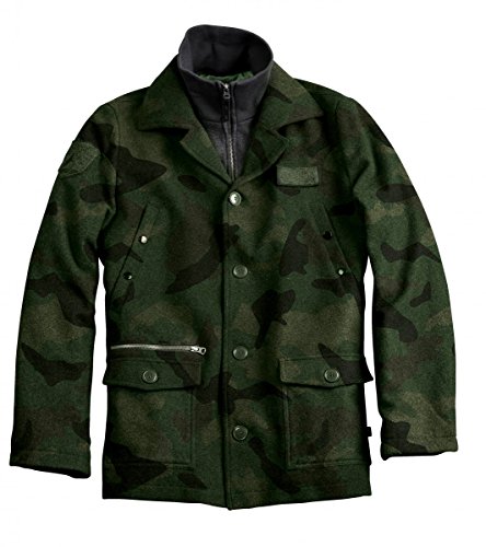 Preisvergleich Produktbild Alpha Industries Herren Mantel / Jacke - EINZELSTÜCK - 143111 / 12 Wool Field Coat Woodland Camouflage - Neu - Frühling Sommer - Größe L