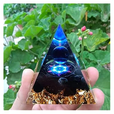 Ycyingcheng Pyramid Ogan Crystal Energy Tower Nature Reiki Chakra Crushed Stone, Negative Energy Remover Blessing Home Office Ornaments Decoration Feng Shui Ornaments Crystal Pyramid