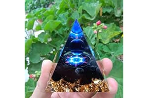 ycyingcheng Pyramid Ogan Crystal Energy Tower Nature Reiki Chakra Crushed Stone, Negative Energy Remover Blessing Home Office Ornaments Decoration Feng Shui Ornaments Crystal Pyramid