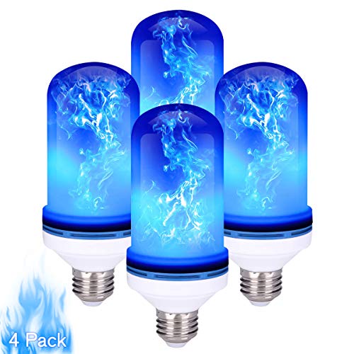 Fy-Light Lot de 4 ampoules LED effet flamme 4 modes avec effet inversé, culot E26 pour décorations d'Halloween/hôtel/bar/décoration de fête de Noël